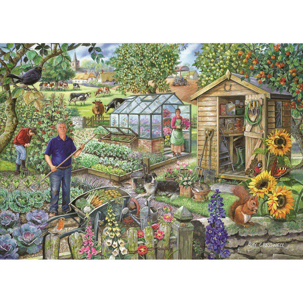 The House of Puzzles At The Allotment 500 Piece Big Jigsaw Puzzle Image