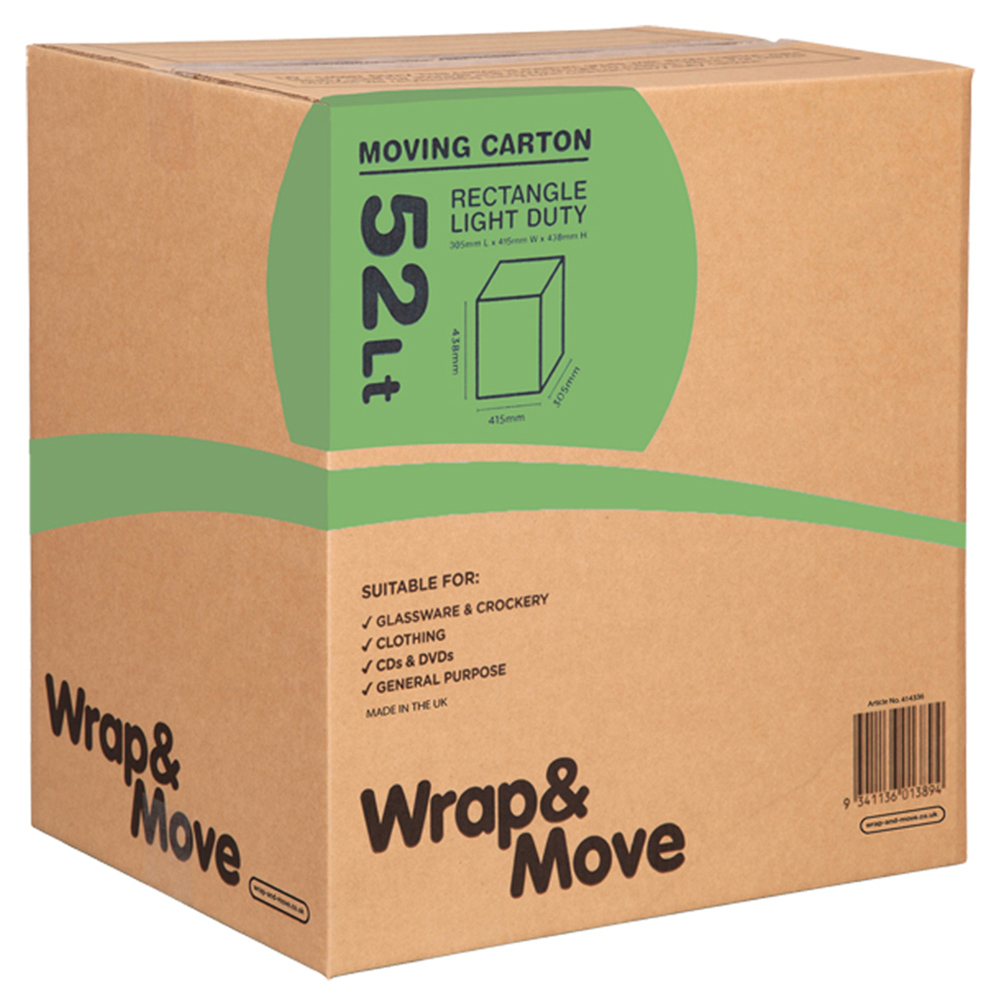 Wrap & Move Large Moving Box 52L 5 Pack Image 2