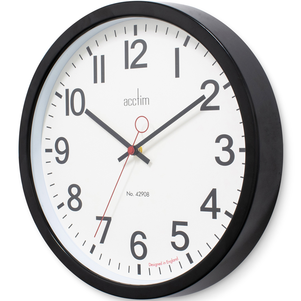 Acctim Kempston Black Metal Round Wall Clock 35cm Image 3