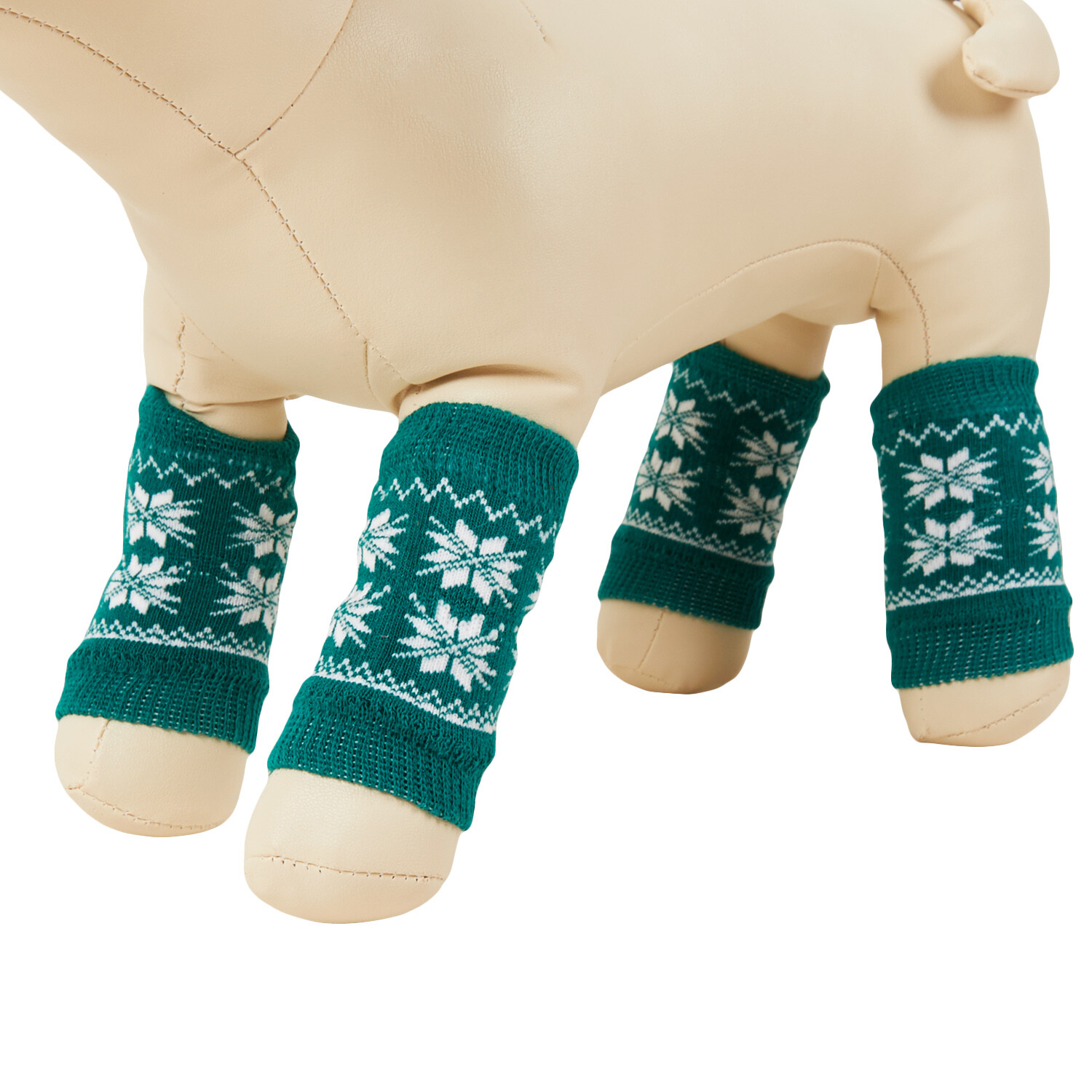 Fair Isle Pet Leg Warmers - Green Image 3