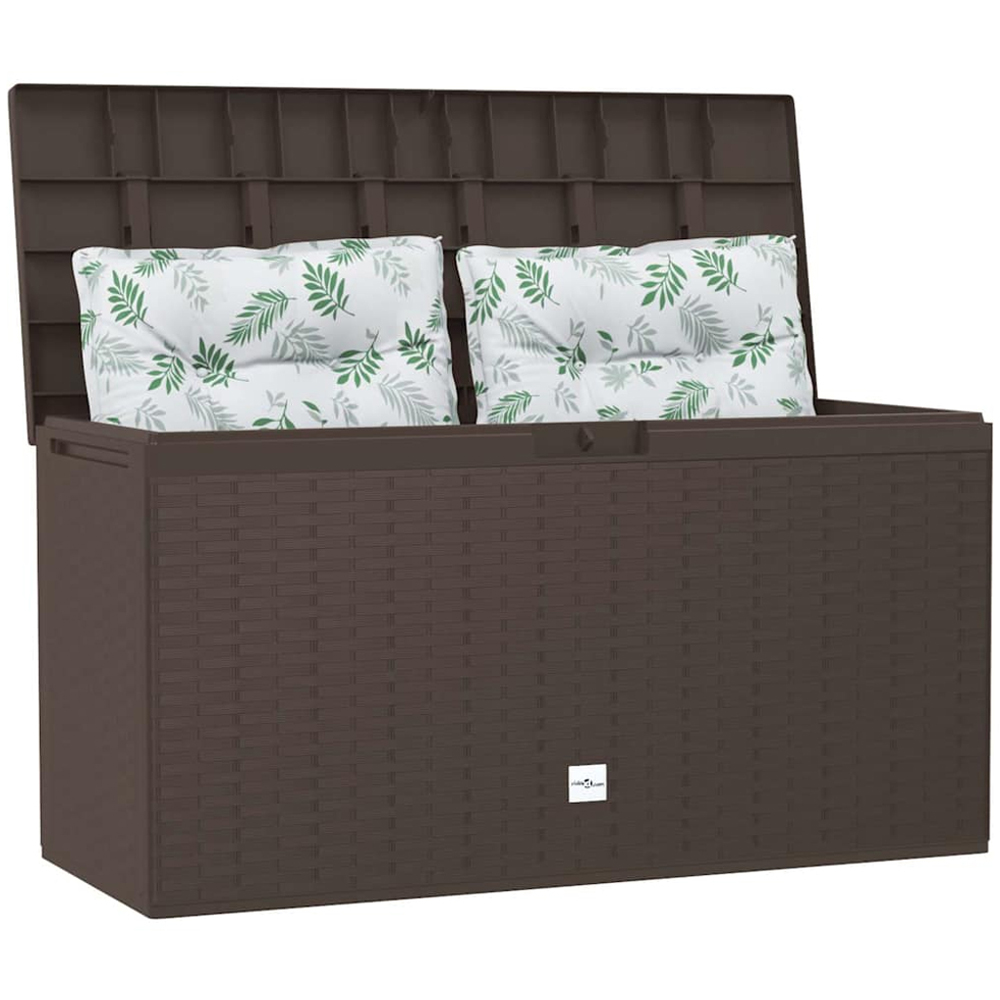 vidaXL 290L Brown Polypropylene Garden Storage Box Image 2