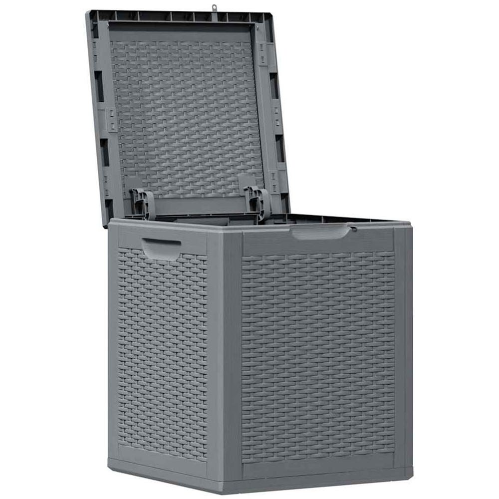 vidaXL 90L Grey Polypropylene Garden Storage Box Image 3