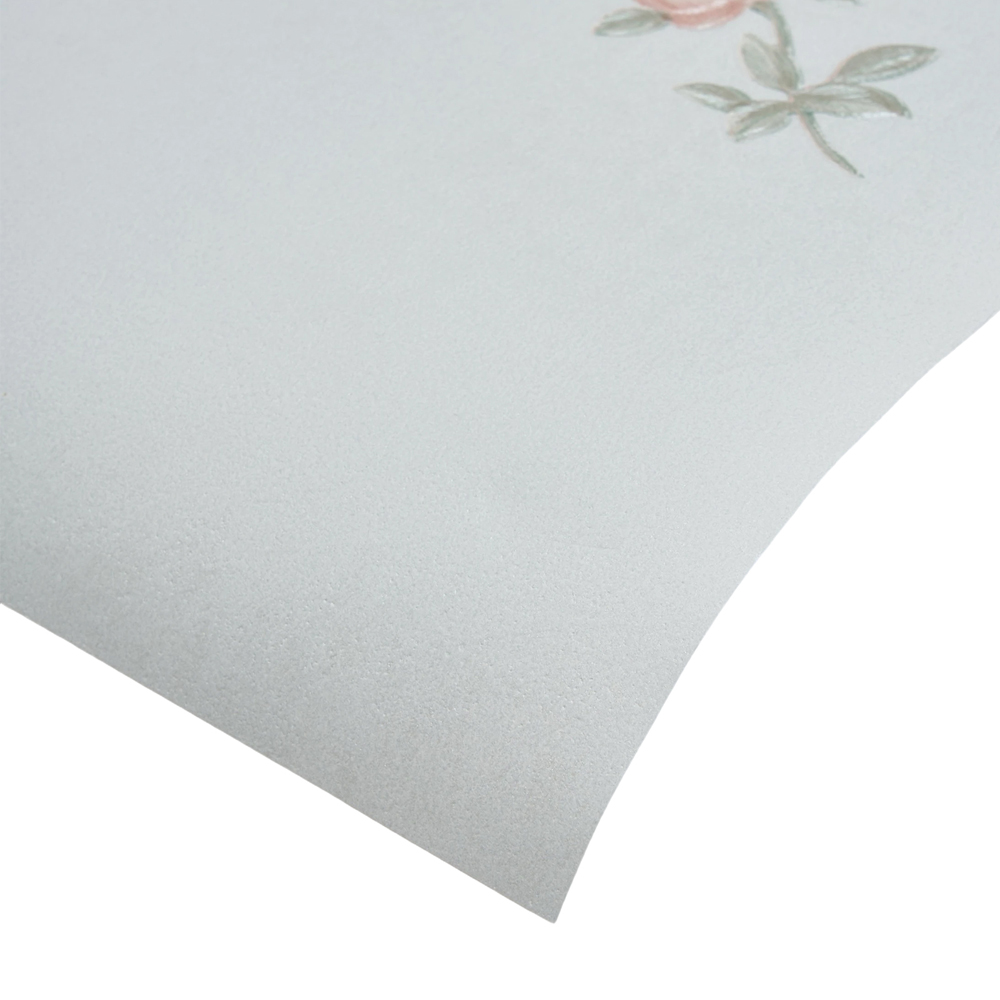 Living and Home Floral Pattern 3D Embossed Light Blue Non-Pasted Non-Woven Wallpaper Image 5