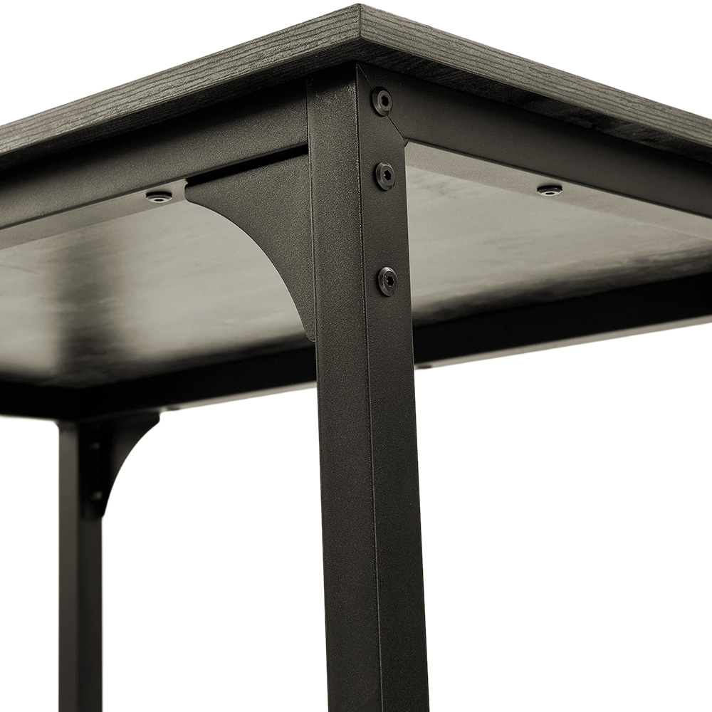 Living and Home 2 Seater Industrial-Style Dining Table Set Grey Image 4