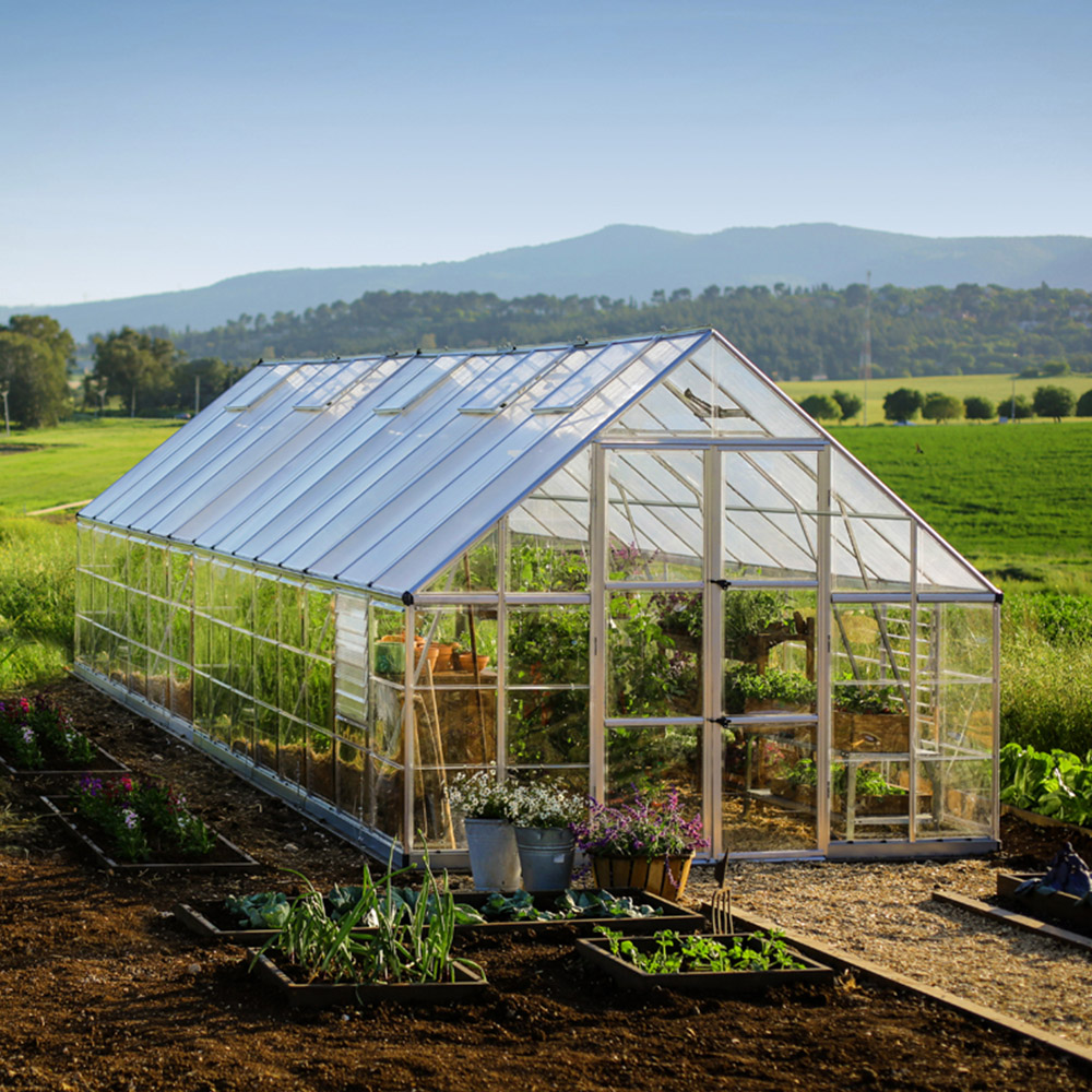 Palram Canopia Balance Silver Aluminium Polycarbonate 10 x 28ft Greenhouse Image 2