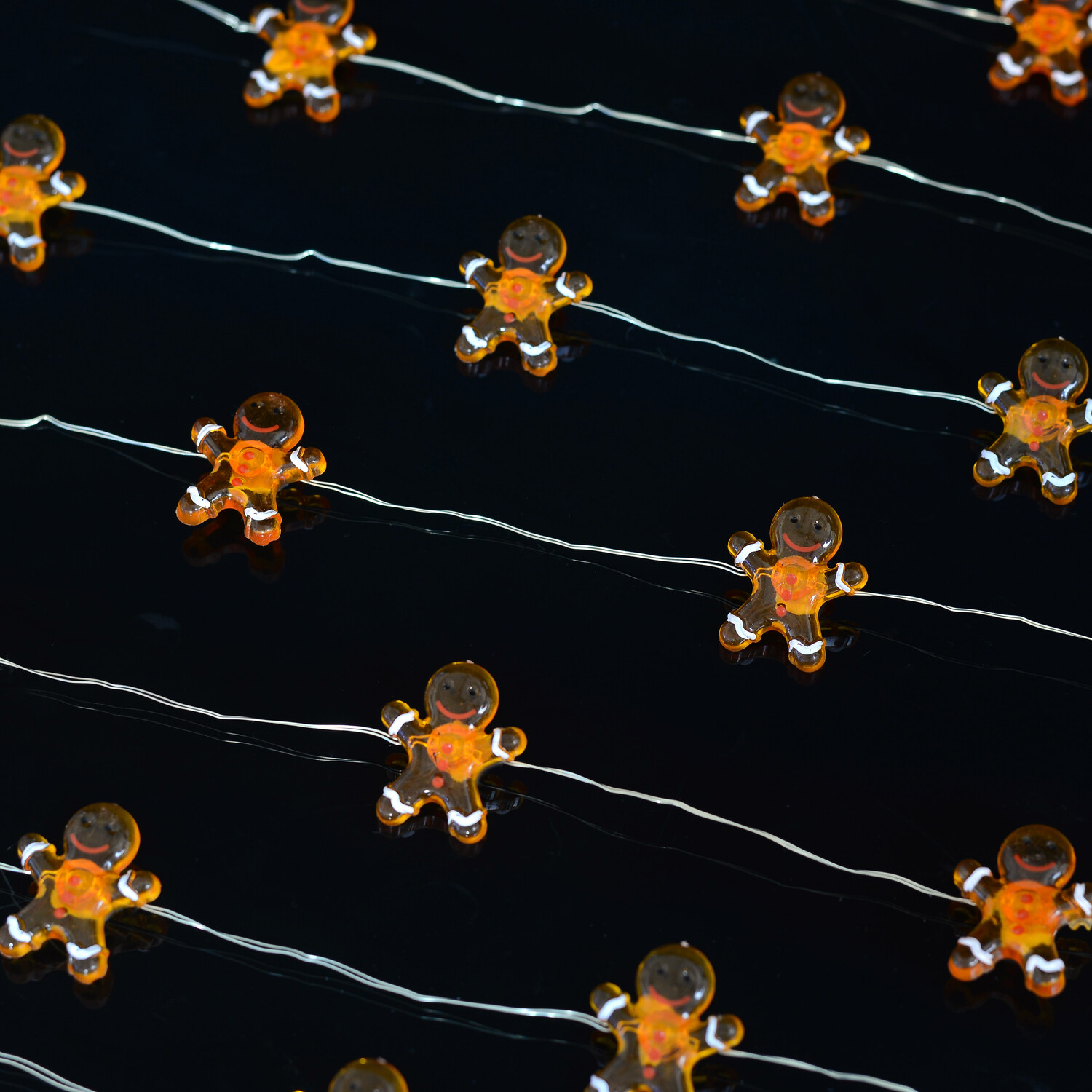 20 LED Gingerbread Wire Lights - Orange Image 2