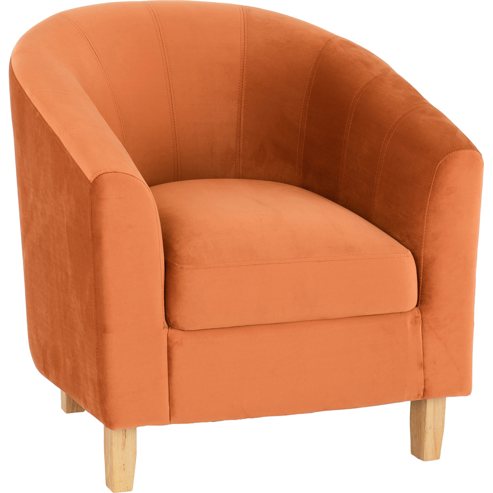 Seconique Burnt Orange Velvet Tempo Tub Chair Image 2