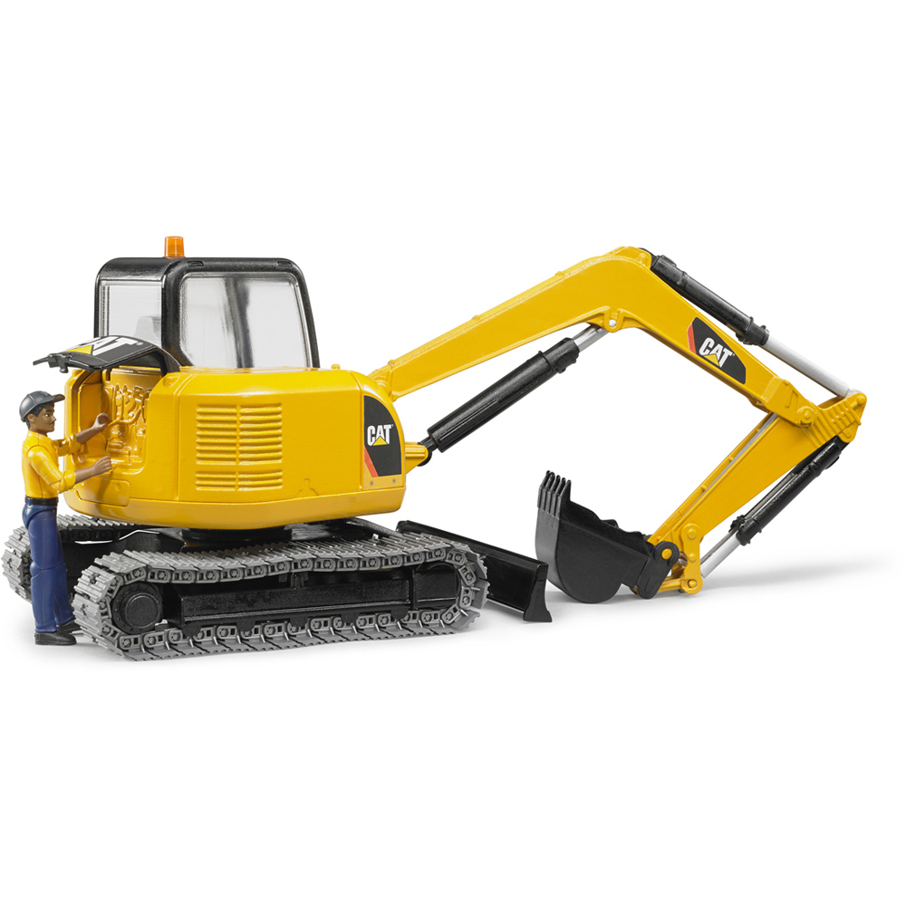 Bruder Kids Cat Mini Excavator Playset Model with Worker Image 5