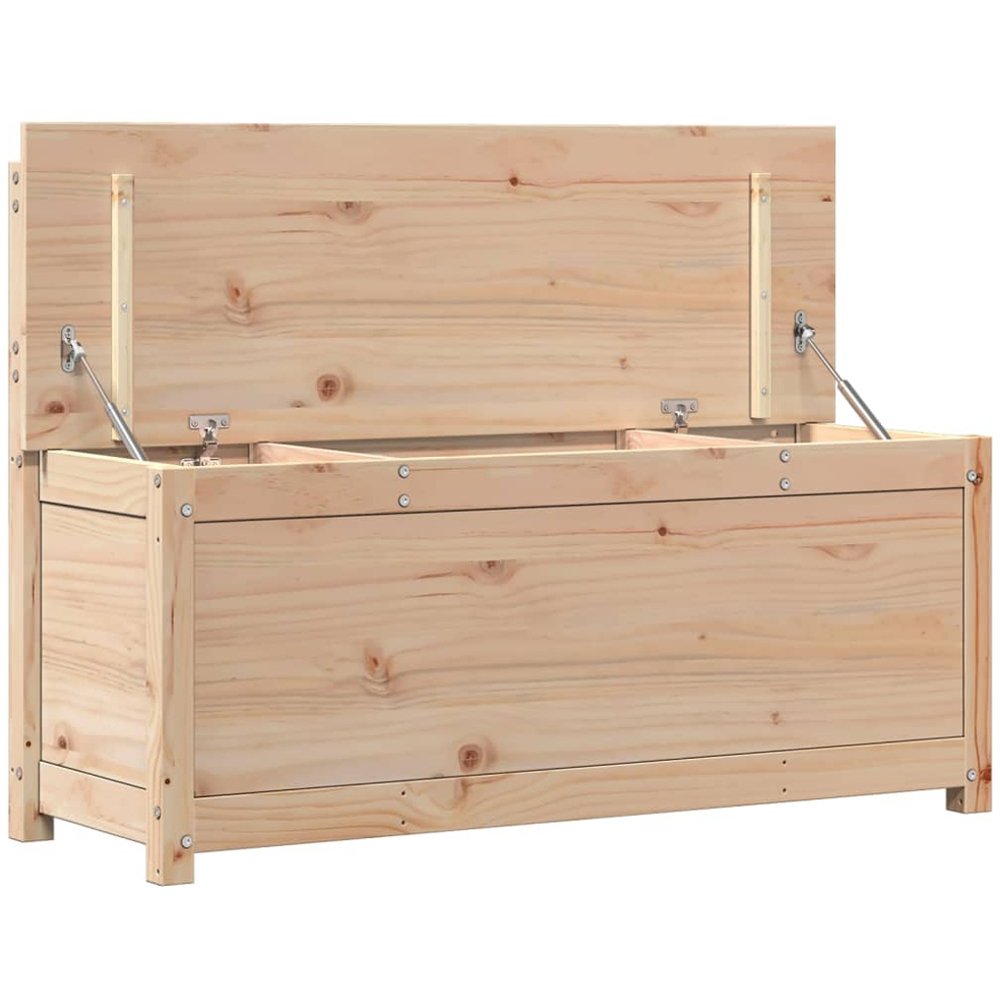 vidaXL Natural Solid Wood Pine Storage Bench 110 x 41 x 76.5cm Image 3
