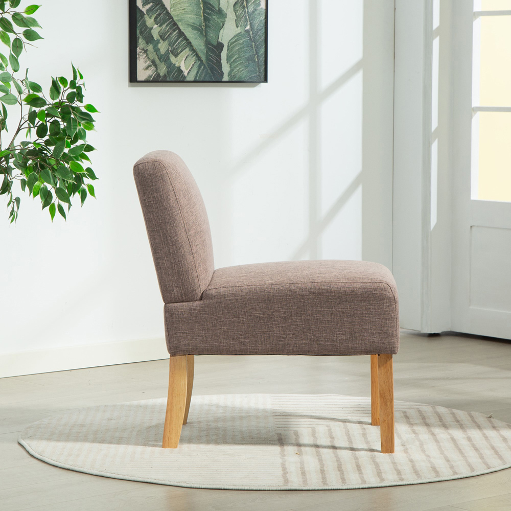Artemis Home Selina Dark Brown Fabric Armless Accent Chair Image 3