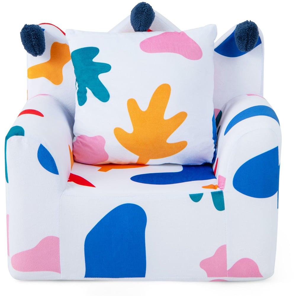 Costway White Kids Armchair with Pillow Image 3