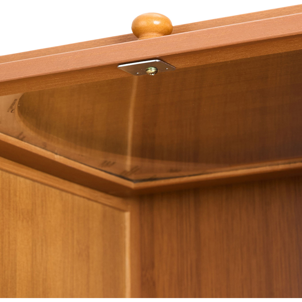 Living and Home 2 Acrylic Door Brown Bamboo Bookcase Image 5