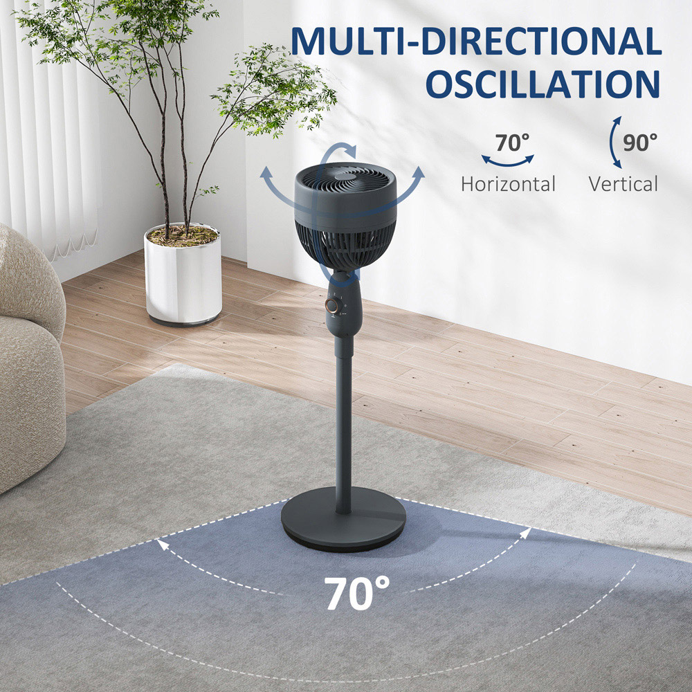 Portland Grey Powerful Air Circulator Pedestal Fan 35 inch Image 8