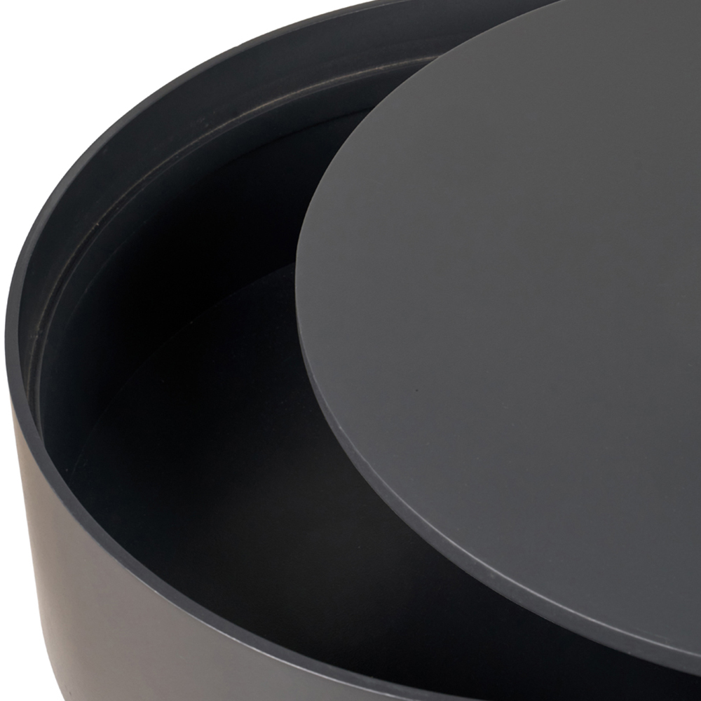 Pacific Lifestyle Hugo Dark Grey Wood Veneer and Black Metal Storage Table Image 4