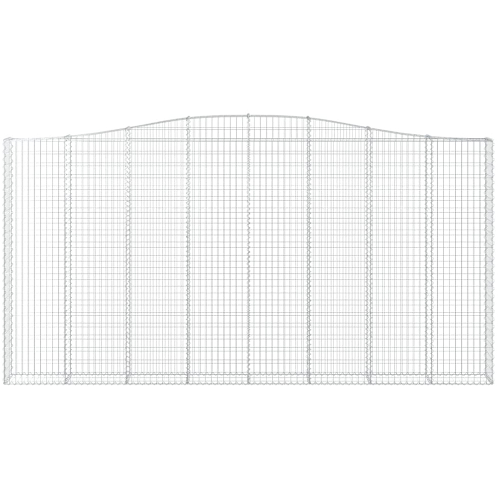 vidaXL Silver Galvanised Iron Arched Gabion Basket 400 x 30 x 200/220cm 3 Pack Image 4