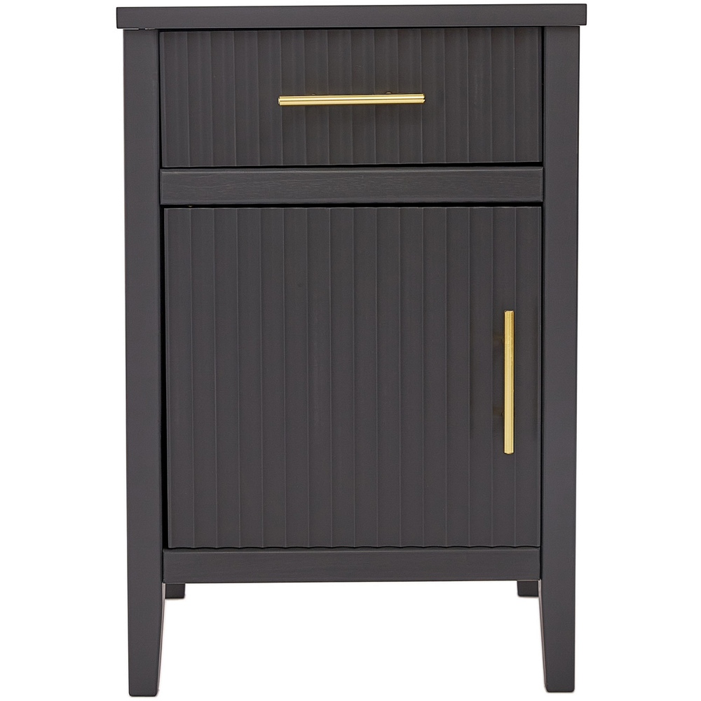 Monti Single Door Single Drawer Charcoal Bedside Table Image 3