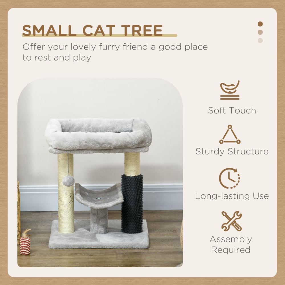 PawHut Grey Cat Activity Tree 48cm Image 7