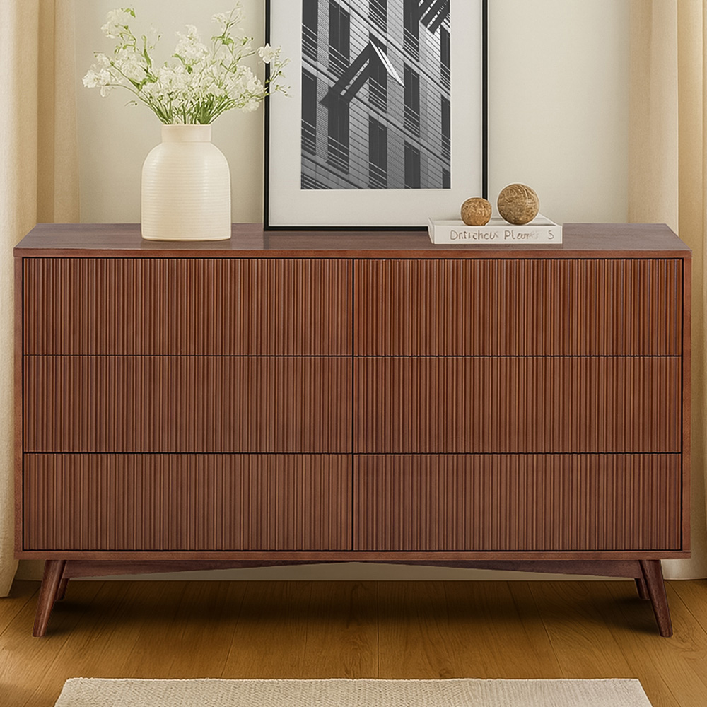 Teamson Home Tremolo 6 Drawer Walnut Dresser Image 1
