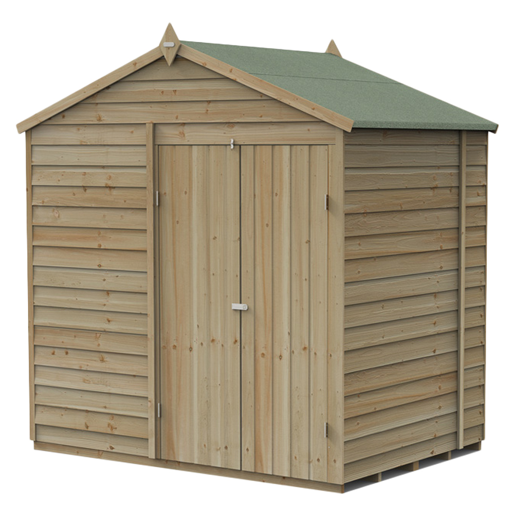 Forest Garden 4LIFE 7 x 5ft Double Door Apex Shed Image 1