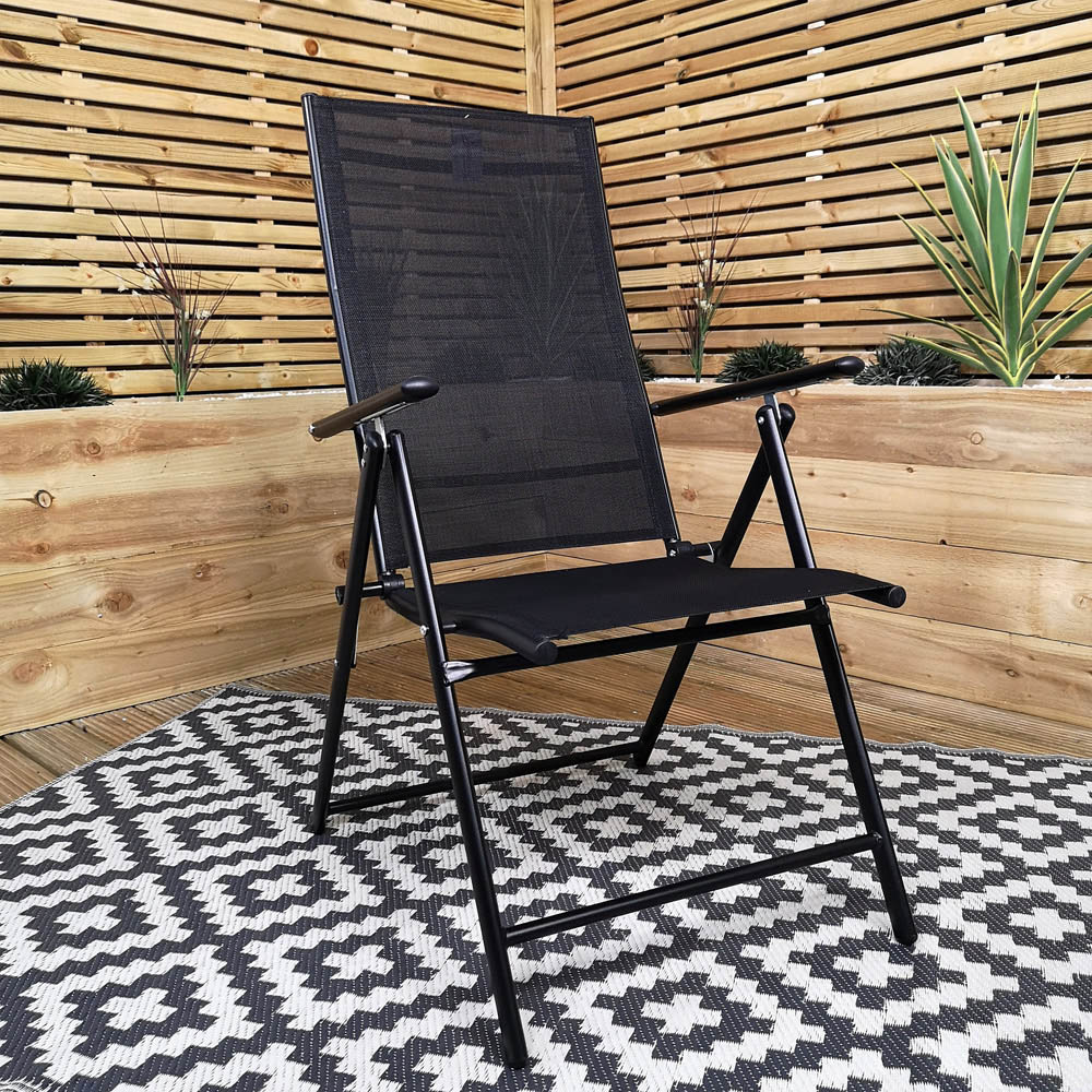 Samuel Alexander Black Reclining Folding Chair Wilko