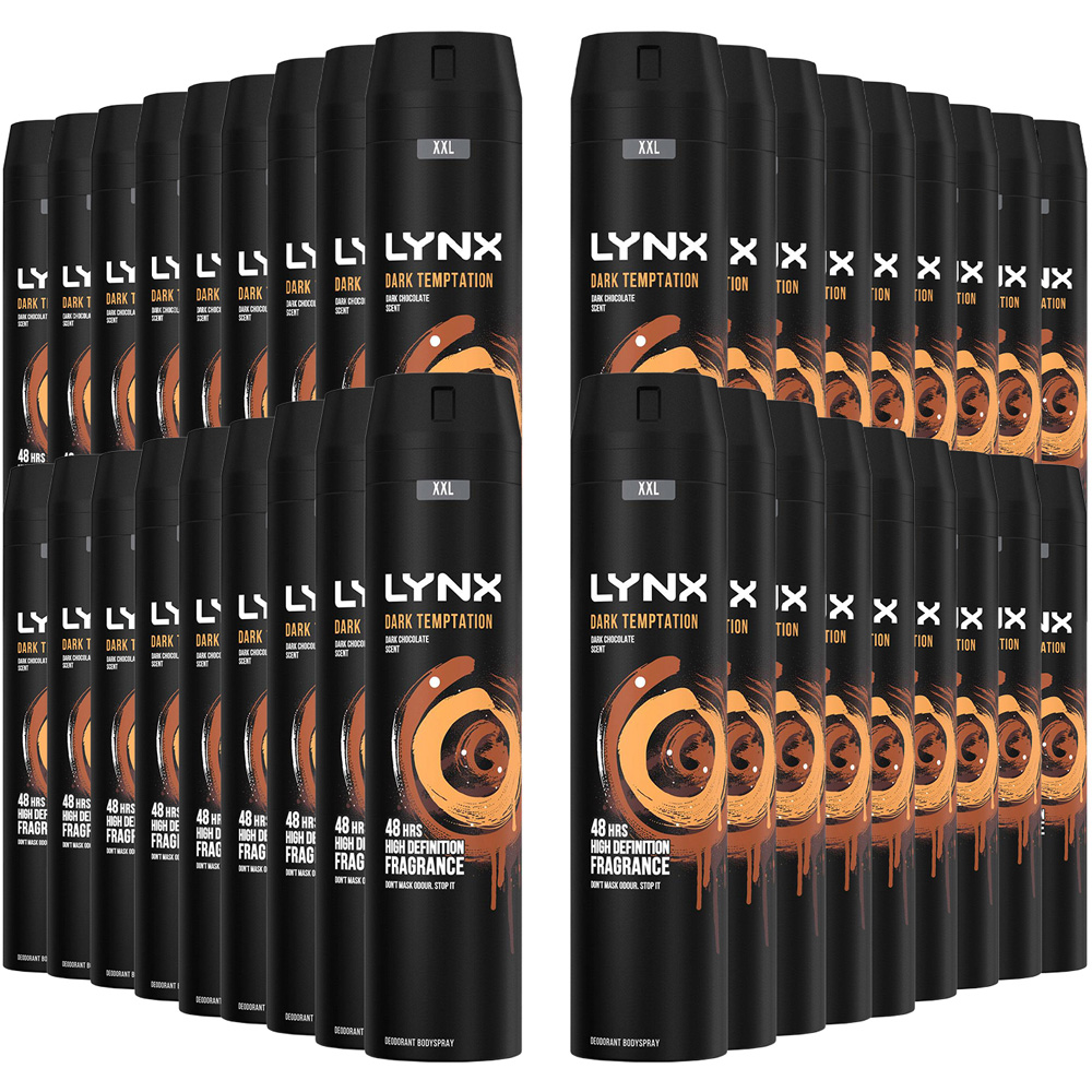 Lynx Dark Temptation Dark Chocolate 48H Protection Deodorant Body Spray 250ml 36 Pack Image 1