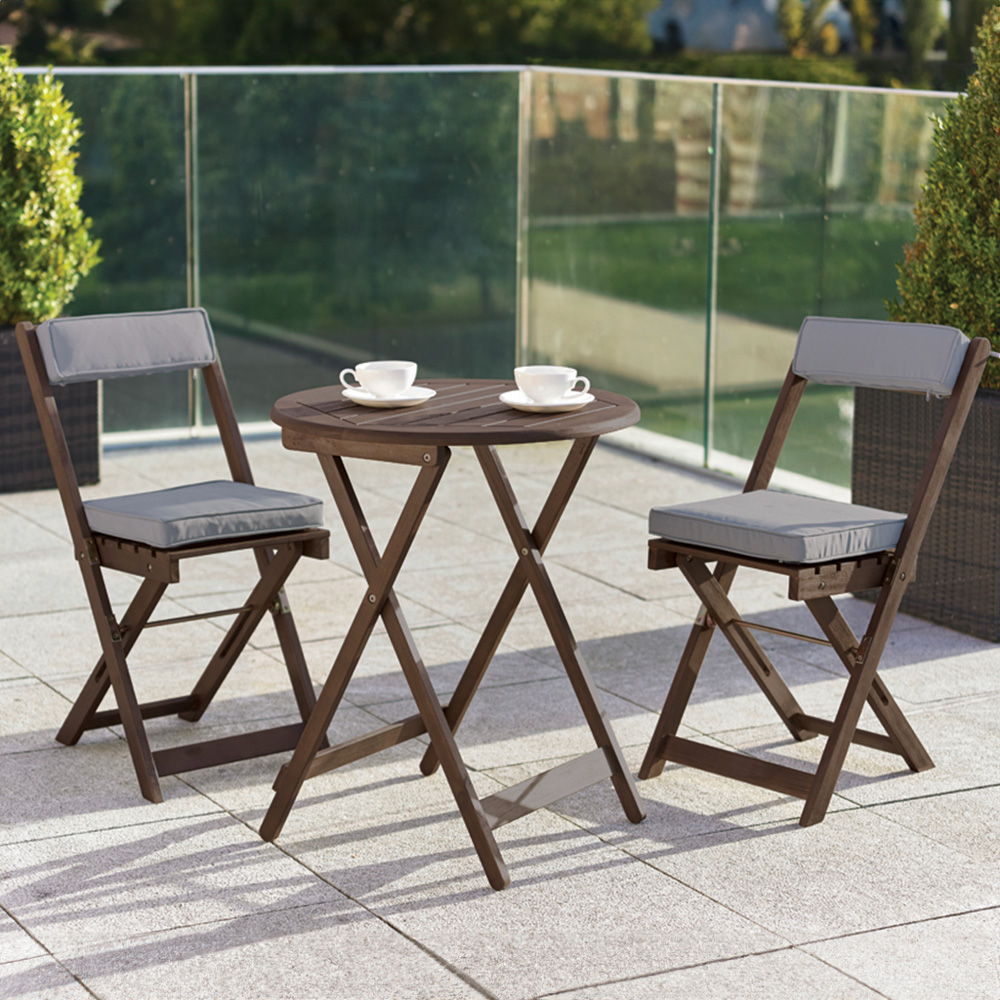 Greenhurst Raffles 2 Seater Bistro Set Grey Image 1