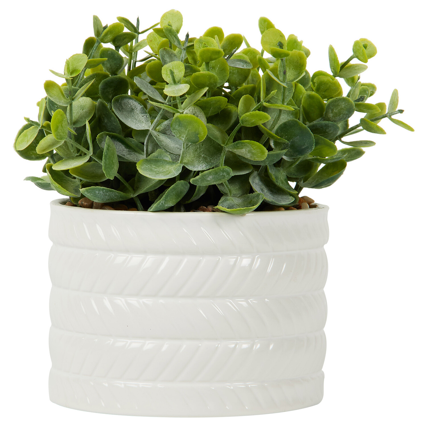 Faux Grass In Pot White or Sage Image 1