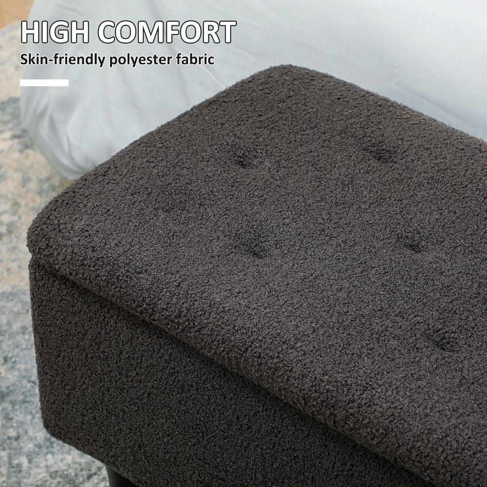 HOMCOM Dark Grey Bed End Ottoman Bench Image 7