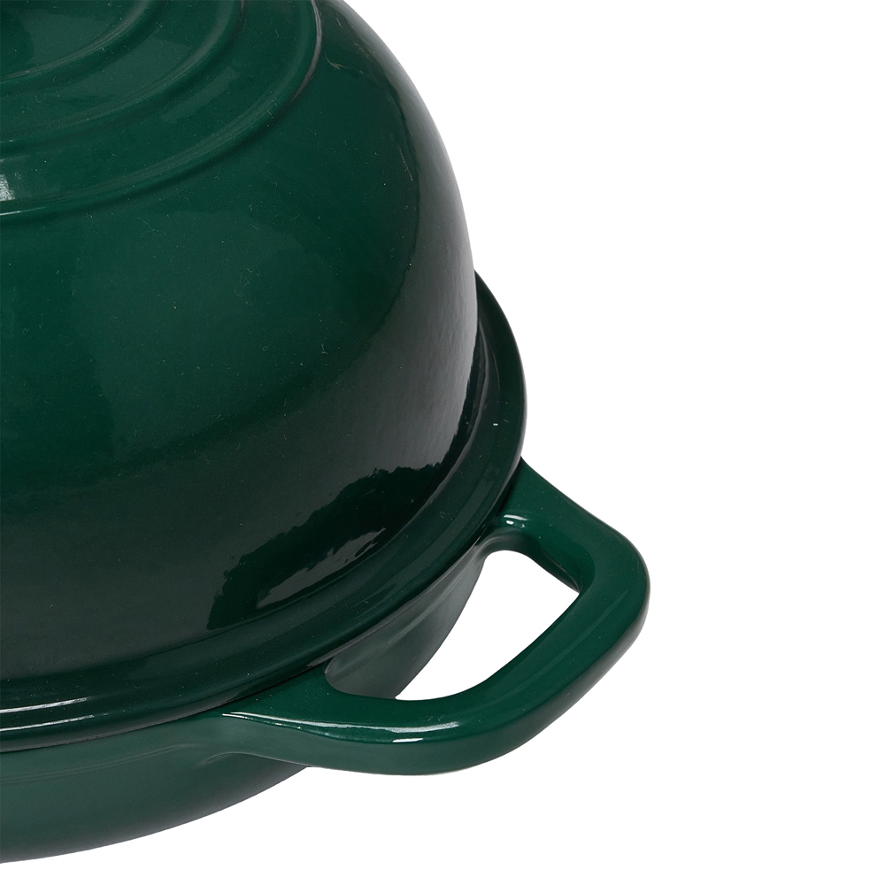 Living and Home 4.4L Green Enamelled Cast Iron Bread Dutch Oven with Lid Image 5
