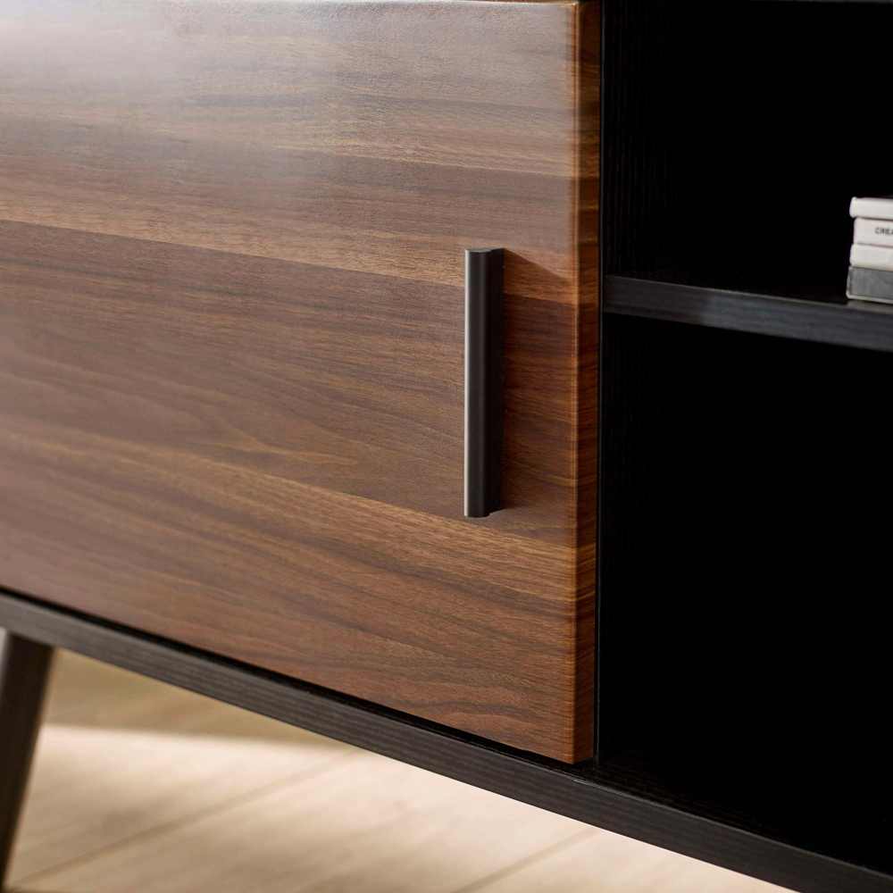 Julian Bowen Trent Single Door Walnut and Black Small TV Stand for 43 inch Image 6