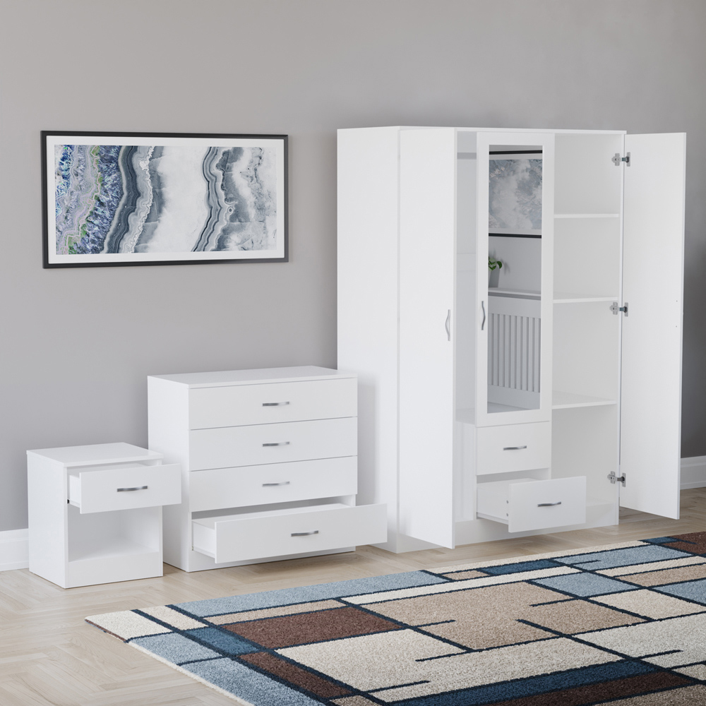 VIDA DESIGNS Riano White 3 Piece Bedroom Furniture Set Image 4