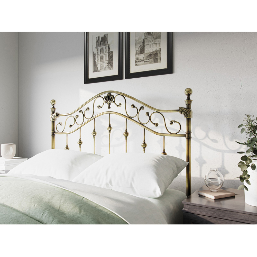 Flair Edith Double Brass Metal Bed Frame Image 4