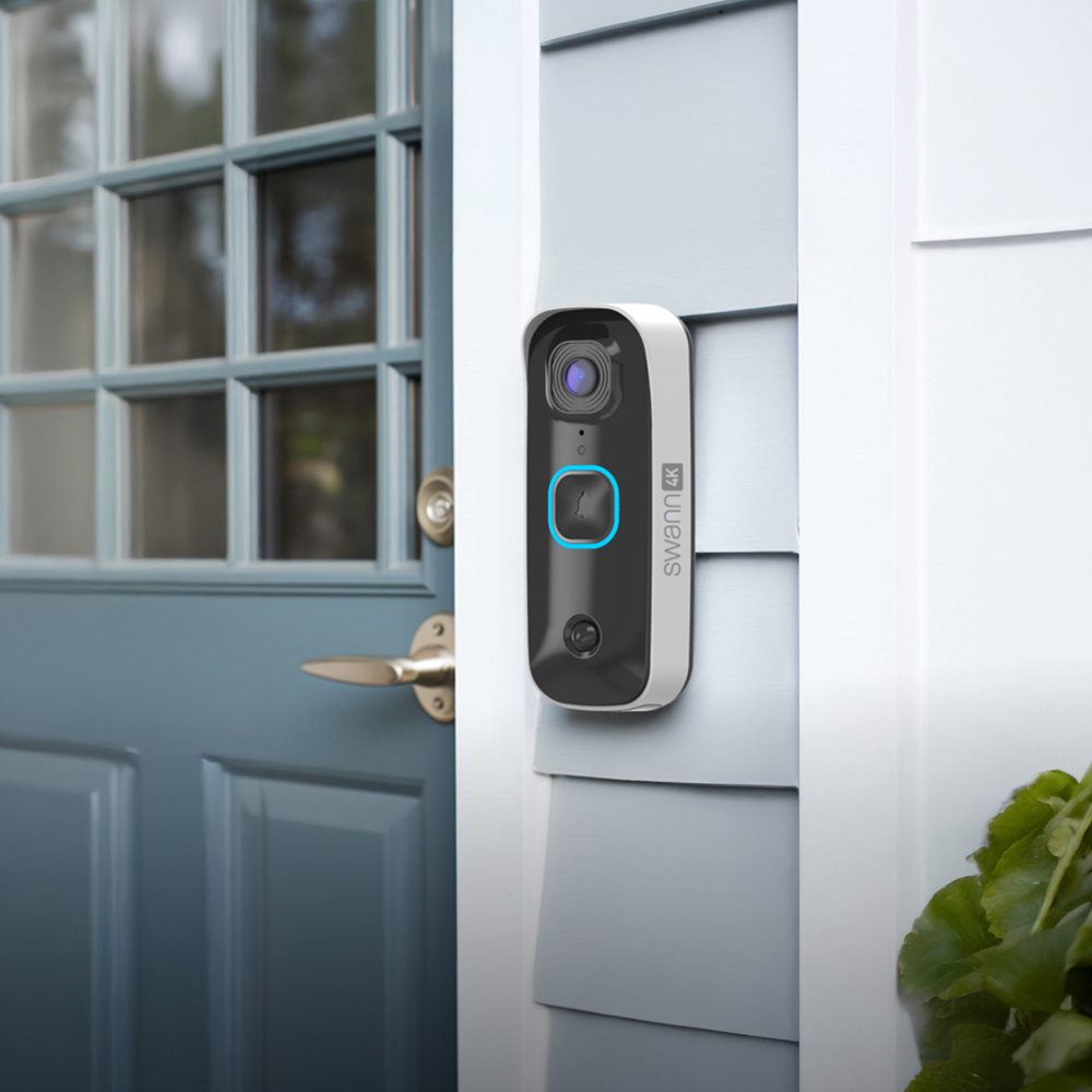 Swann Buddy 4K Wireless 165 Degree View Angle Wi-Fi Video Doorbell and Chime with 2 Way Audio 32GB Image 2