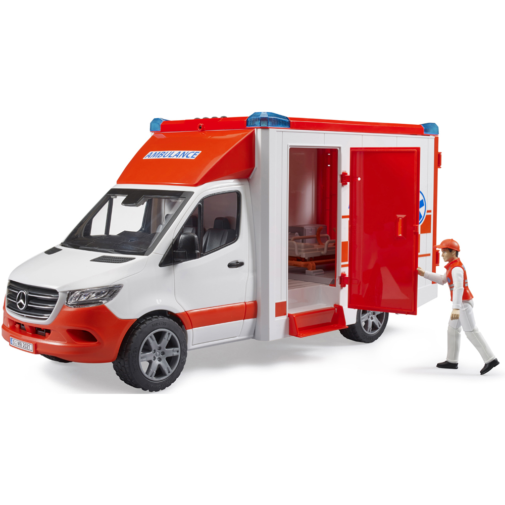 Bruder Kids MB Sprinter Ambulance with Driver and Light and Sound Module Playset Model Image 4