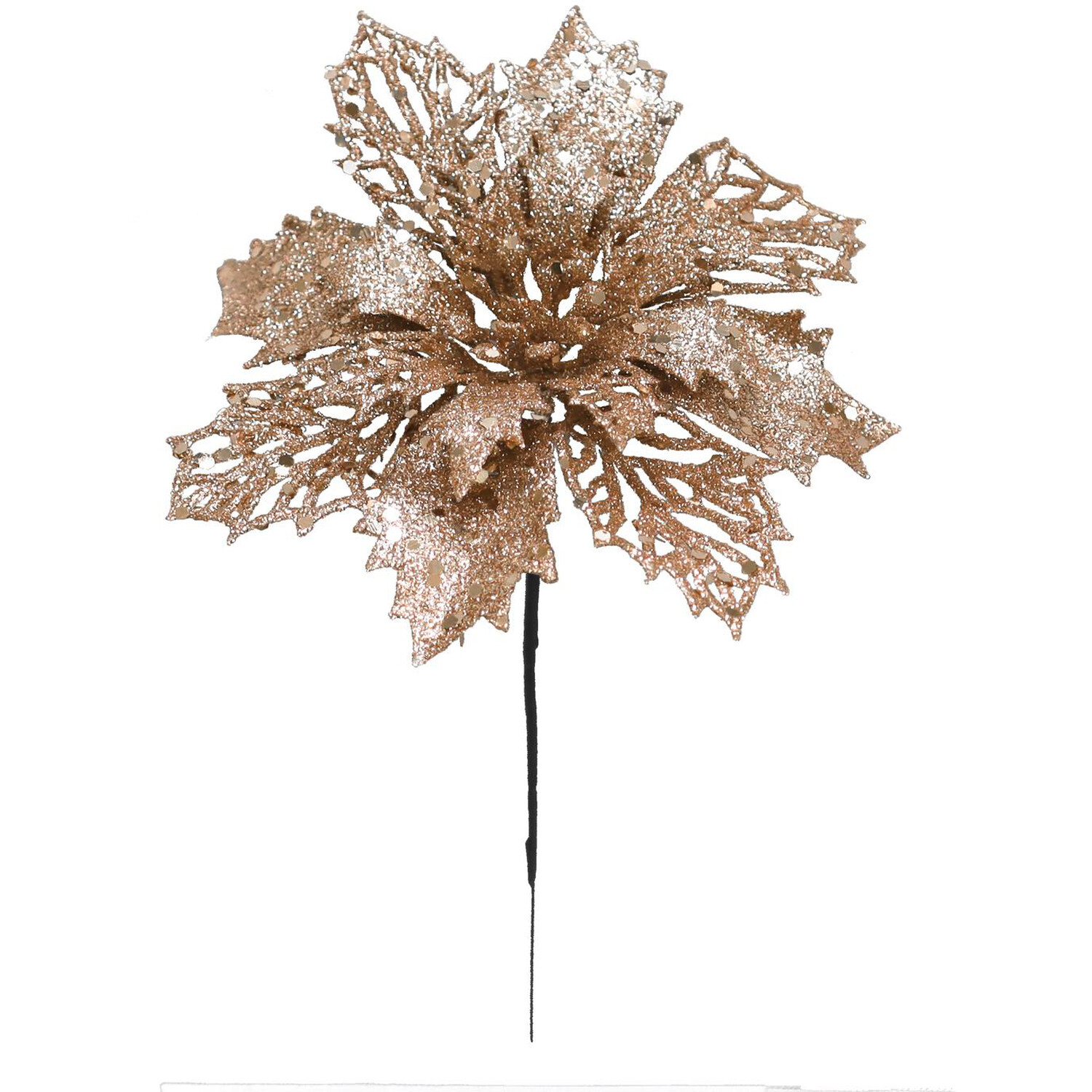 Single Glitter Christmas Flower Pick Decoration in Assorted styles Image 2