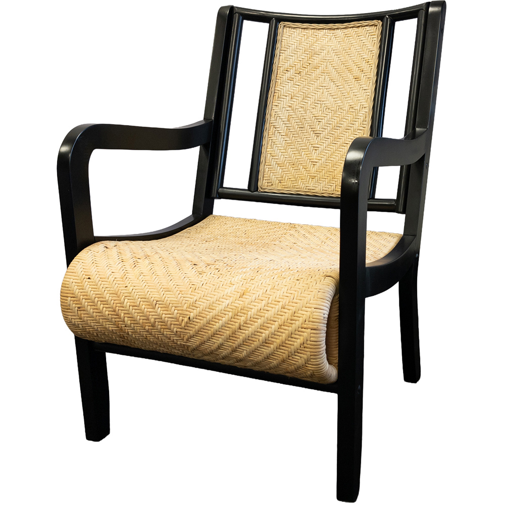 Desser Harmony Black and Natural Rattan Armchair Image 2