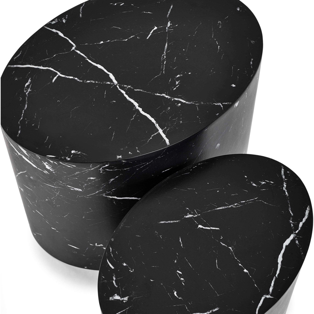 Julian Bowen Toba Black Marble Effect Nest of Tables Set of 2 Image 4