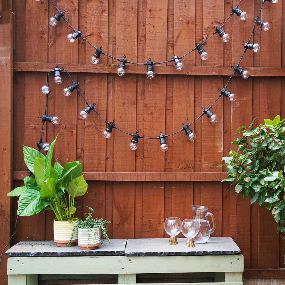 ValueLights 10 Bulb Black Festoon Warm White LED Garden String Light Image 7