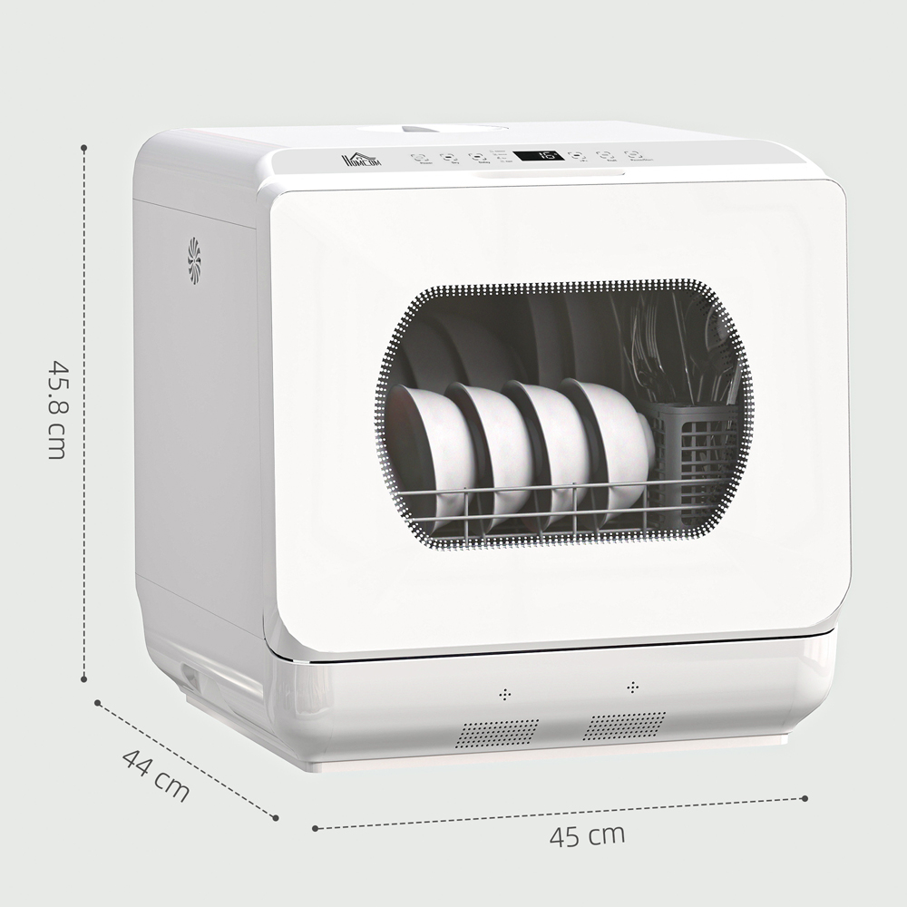 HOMCOM 800-190V71WT White Worktop Dishwasher Image 9