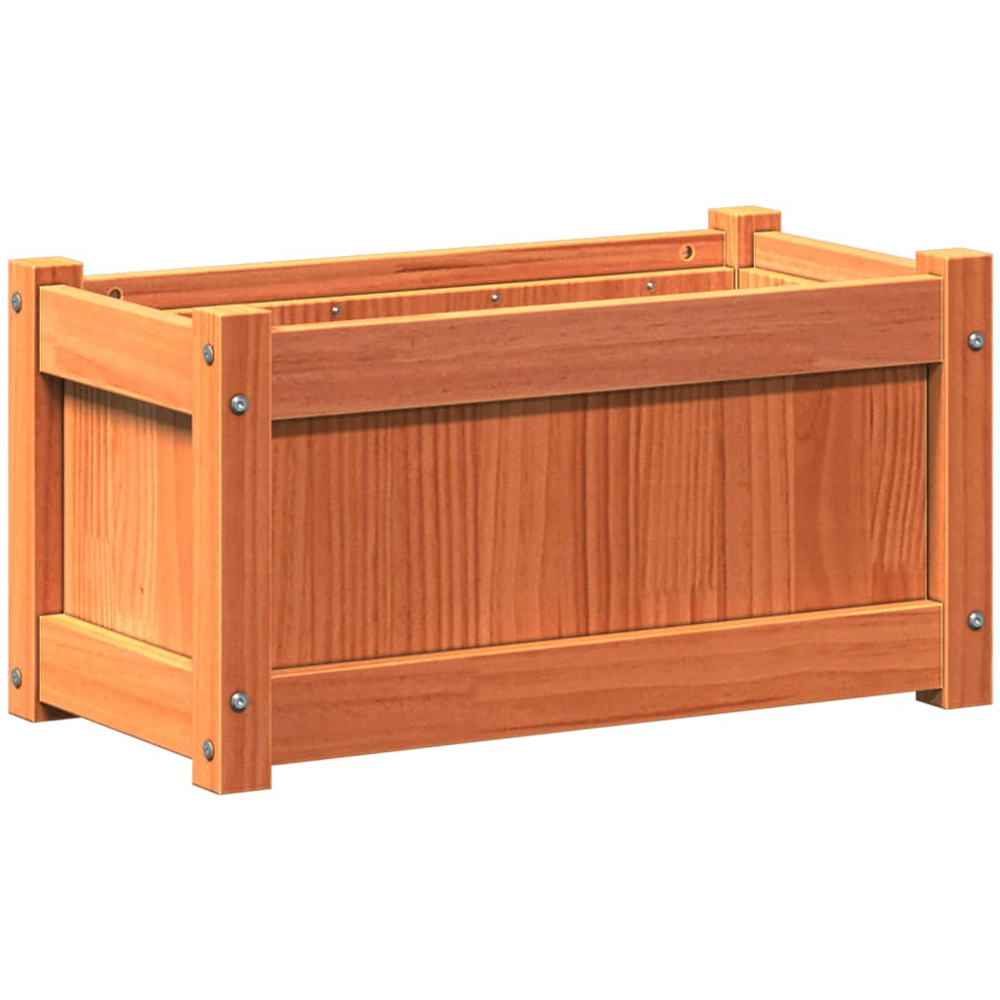 vidaXL Brown Pine Wood Garden Planter 31 x 60 x 31cm Set of 2 Image 8
