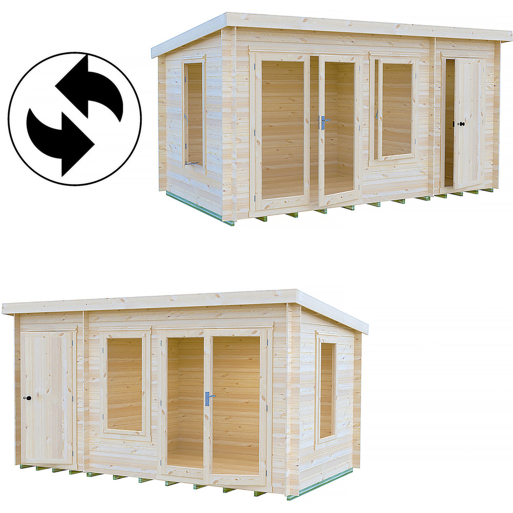 Shire Elm 8 x 14ft Contemporary Style Dual-Purpose Pent Log Cabin with Integral Storage Image 6