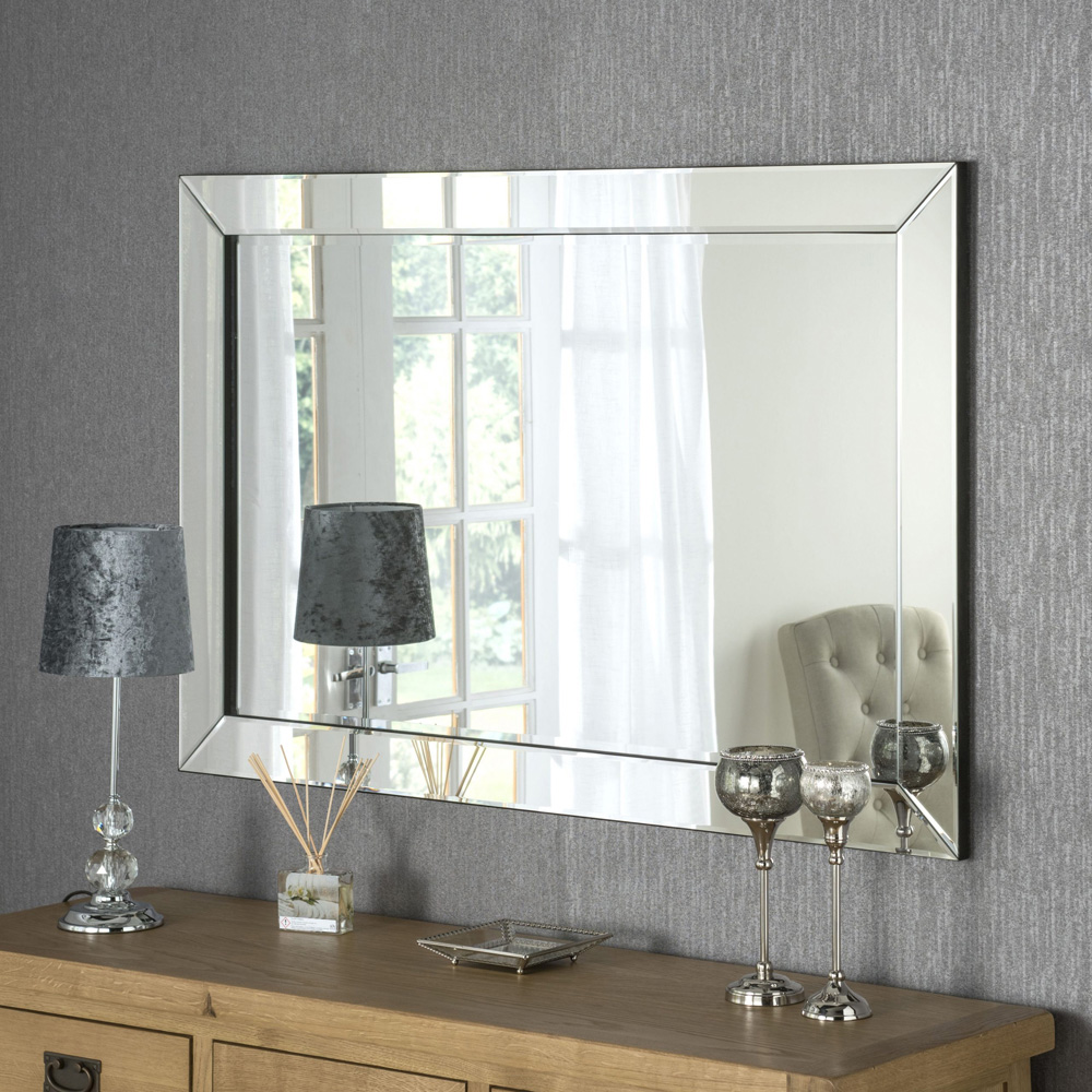 Yearn Contemporary Bevelled Wall Mirror 60 x 90cm Image 2