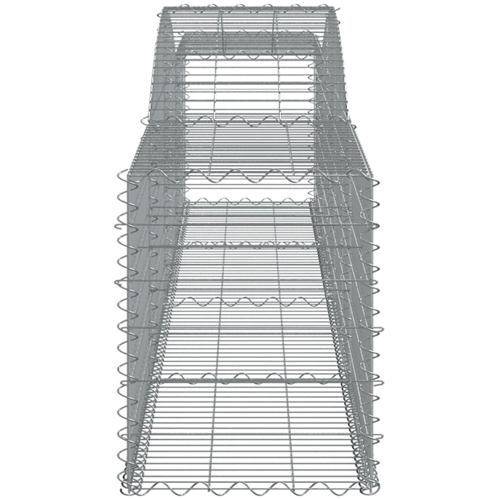vidaXL Silver Galvanised Iron Arched Gabion Basket 400 x 50 x 60/80cm 3 Pack Image 3