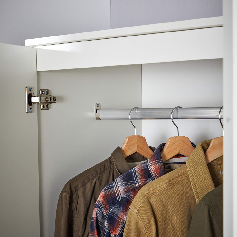Home Source 2 Door 2 Drawer White Modern Wardrobe Image 4