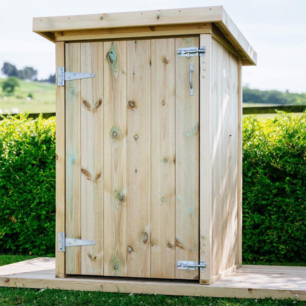 The Garden Village Mitton 2.4 x 2.6ft Small Wooden Apex Garden Storage Shed Image 1