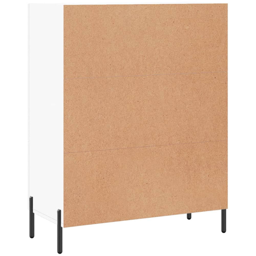 vidaXL Single Glass Door 3 Drawer White Sideboard Image 8