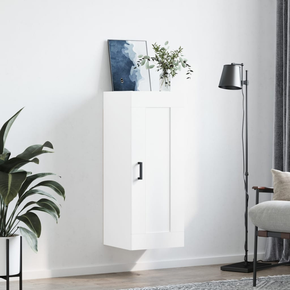 vidaXL Single Door White Wall Mounted Cabinet Image 9