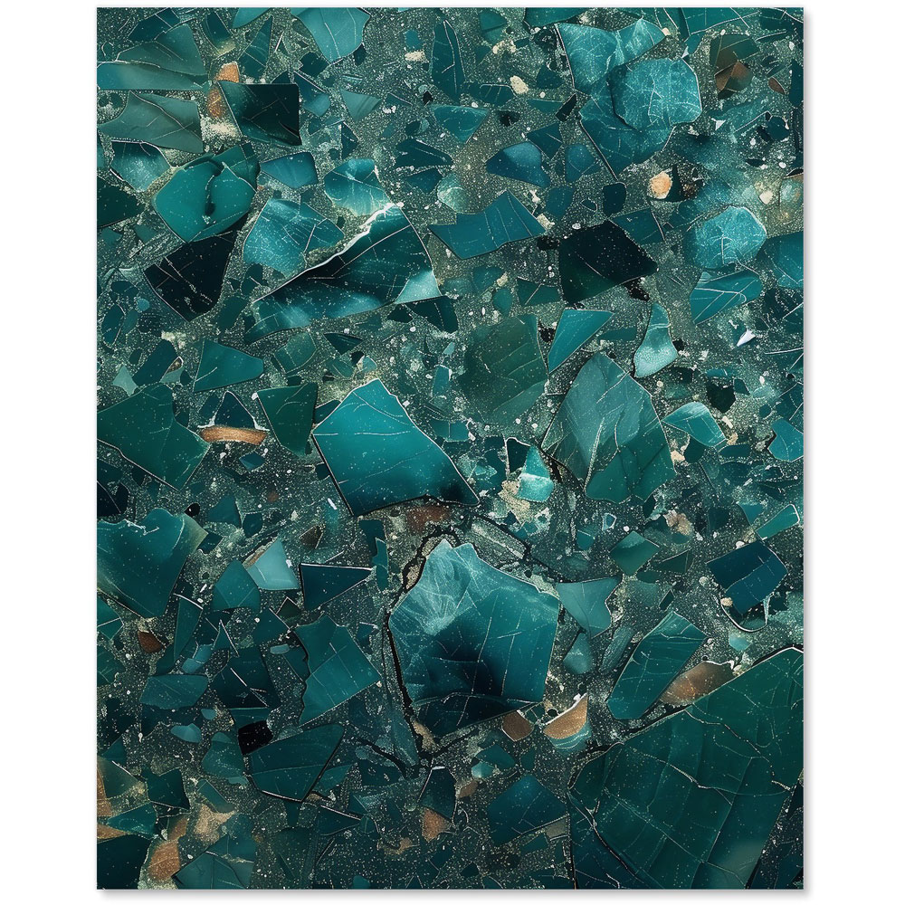 Warren Reed Designer Teal Quartz Effect Glass Kitchen Splashback 75 x 60cm Image 2