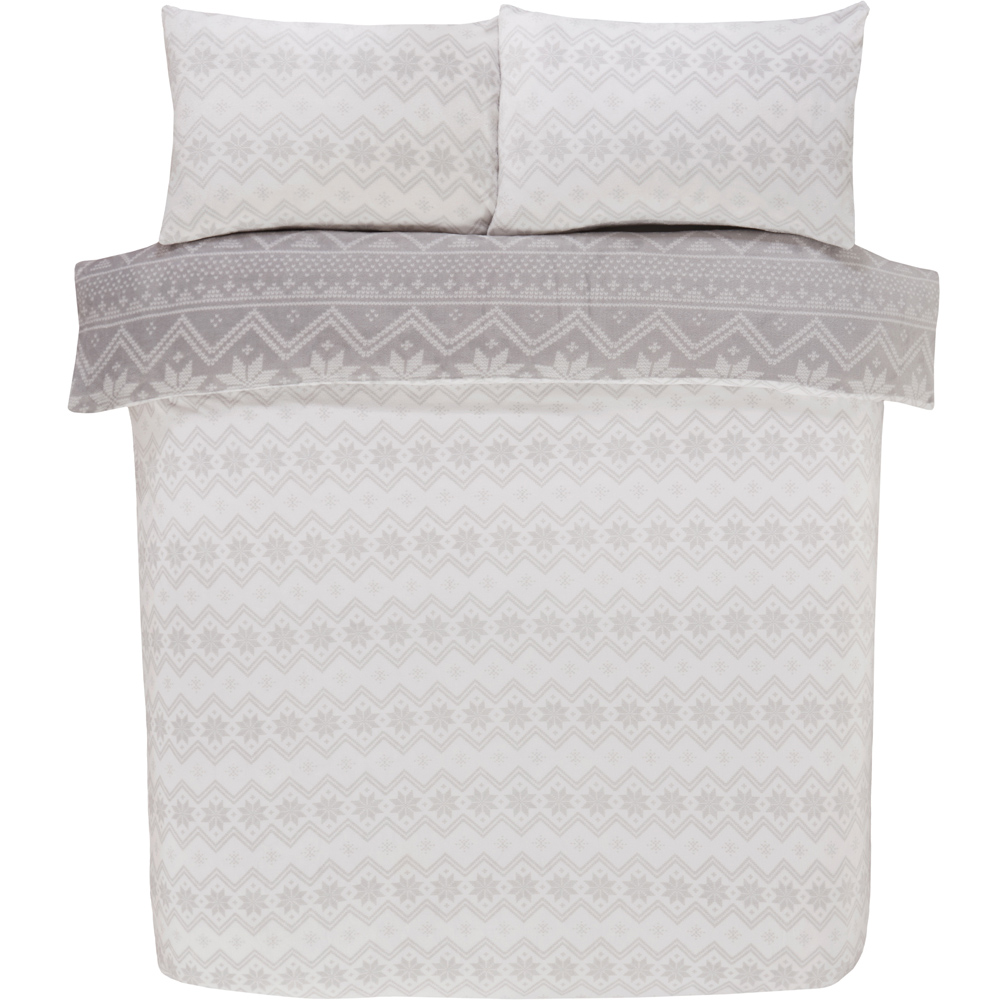 Smart Living Single Grey Fairisle Fleece Duvet Set Image 4