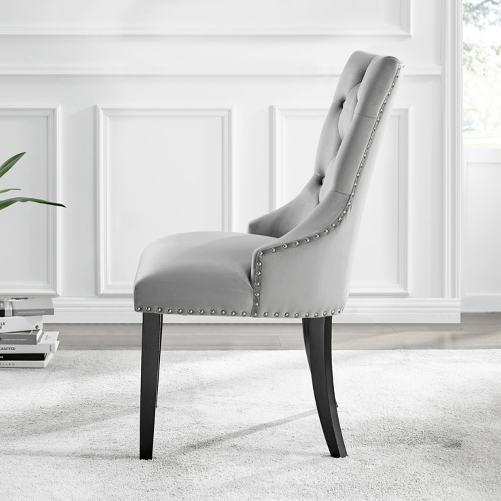 Furniturebox Arona Kensington Concrete Effect 4 Seater Round Dining Set Grey Black and Grey Image 4